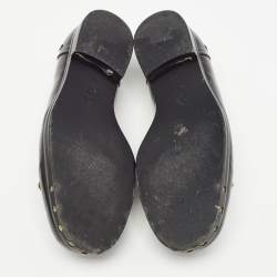 Pre Owned Lanvin Black Leather Fringe Loafers Size 40.5