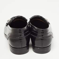 Pre Owned Lanvin Black Leather Fringe Loafers Size 40.5