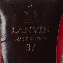 Pre Owned Lanvin Red Leather Pointed Toe Pumps Size 37