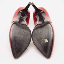 Pre Owned Lanvin Red Leather Pointed Toe Pumps Size 37