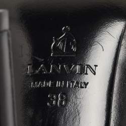 Pre Owned Lanvin Metallic/Black Embossed Python and Leather Pumps Size 38