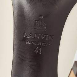 Pre Owned Lanvin Cream Leather Pointed Toe Mules Size 41