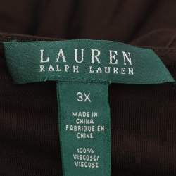 Pre Owned Lauren Ralph Lauren Choco Brown Jersey Belted Midi Dress XXXL