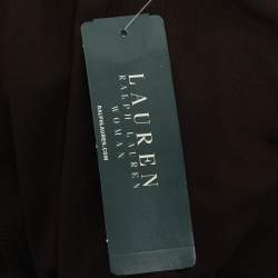 Pre Owned Lauren Ralph Lauren Choco Brown Jersey Belted Midi Dress XXXL