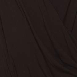 Pre Owned Lauren Ralph Lauren Choco Brown Jersey Belted Midi Dress XXXL