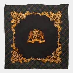 مملوكة مسبقًا Ralph Lauren Horse Harness Print Multicolor Silk Scarf