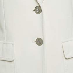 Lauren Ralph Lauren Off White Jersey Badge Applique Jacket XS 