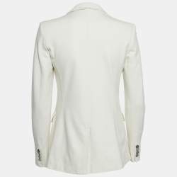 Lauren Ralph Lauren Off White Jersey Badge Applique Jacket XS 