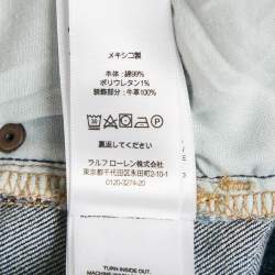 Pre Owned Lauren Ralph Lauren Blue Logo Embroidery Denim Jeans M Waist 33"