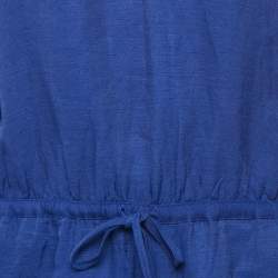 Lauren Ralph Lauren Blue Embroidered Linen Blend Playsuit S