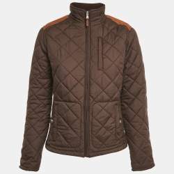 Pre Owned Lauren Ralph Lauren Brown Synthetic Quilted Jacket XS