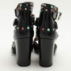 Laurence Dacade Black Patent Leather Stappy Open Toe Sandals Size 40