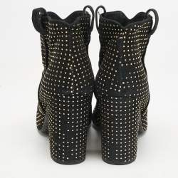 Laurence Dacade Black Suede Pete Studded Ankle Boots Size 39