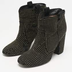 Laurence Dacade Black Suede Pete Studded Ankle Boots Size 39