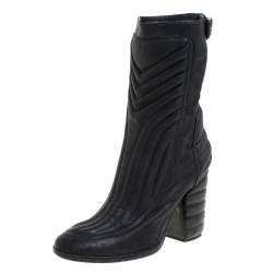Laurence Dacade Black Leather Buckle Detail Zipper Ankle Boots Size 37.5