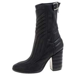 Laurence Dacade Black Leather Buckle Detail Zipper Ankle Boots Size 37.5