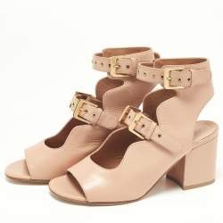 Laurence Dacade Beige Leather Stappy Open Toe Sandals Size 38.5
