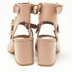Laurence Dacade Beige Leather Stappy Open Toe Sandals Size 38.5