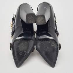 Laurence Dacade Black Leather Buckle Detail Ankle Booties Size 37.5
