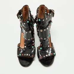 Laurence Dacade Black Patent Leather Stappy Open Toe Sandals Size 40