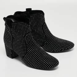 Laurence Dacade Black Suede Pete Studded Ankle Boots Size 39.5