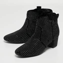 Laurence Dacade Black Suede Pete Studded Ankle Boots Size 39.5