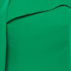 Pre Owned Lavish Alice Green Crepe Asymmetric Mini Dress M