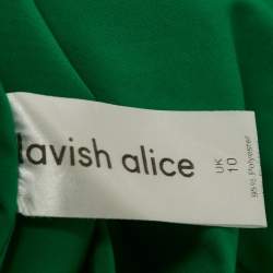Pre Owned Lavish Alice Green Crepe Asymmetric Mini Dress M