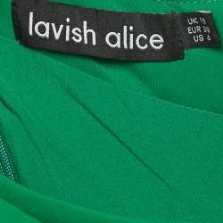 Pre Owned Lavish Alice Green Crepe Asymmetric Mini Dress M