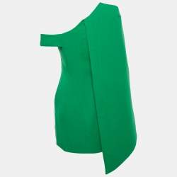 Pre Owned Lavish Alice Green Crepe Asymmetric Mini Dress M