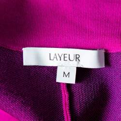 Pre Owned Layeur ColorBlock Knit High Neck Maxi Dress M