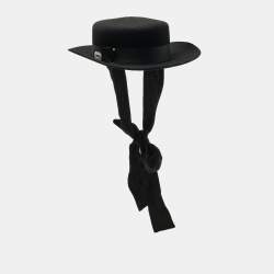 Pre Owned LE SH KA Black Felt Canotier S