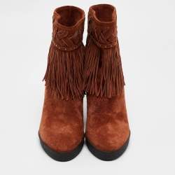 Le Silla Brown Suede Ankle Length Boots Size 36