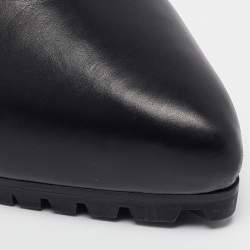 Le Silla Black Leather Pointed Toe Ankle Booties Size 40