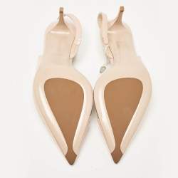 Le Silla Pink Patent Leather and PVC Slingback Pumps Size 39