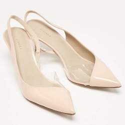 Le Silla Pink Patent Leather and PVC Slingback Pumps Size 39