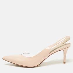 Le Silla Pink Patent Leather and PVC Slingback Pumps Size 39