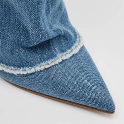 Pre Owned Le Silla Blue Denim Andy Knee Length Boots Size 37