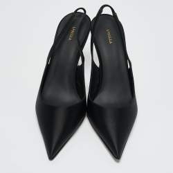Le Silla Black Bella Satin Slingback Pumps Size 41