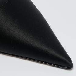 Le Silla Black Bella Satin Slingback Pumps Size 41