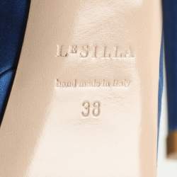 Le Silla Blue Satin Uma Platform Pumps Size 38