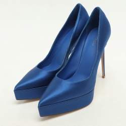 Le Silla Blue Satin Uma Platform Pumps Size 38