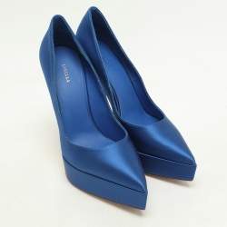 Le Silla Blue Satin Uma Platform Pumps Size 38