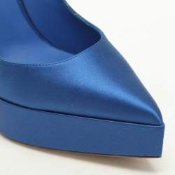 Le Silla Blue Satin Uma Platform Pumps Size 38