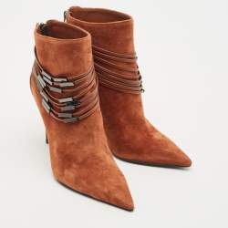 Le Silla Brown Leather and Suede Ankle Booties Size 37