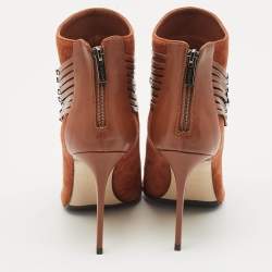Le Silla Brown Leather and Suede Ankle Booties Size 37