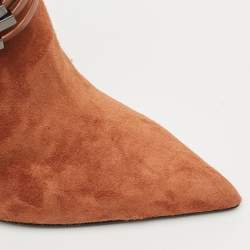 Le Silla Brown Leather and Suede Ankle Booties Size 37
