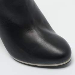 Pre Owned Le Silla Black Leather Wedge Ankle Boots Size 40