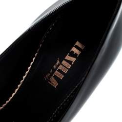 Pre Owned Le Silla Black Patent Leather Peep Toe Platform Pumps Size 38