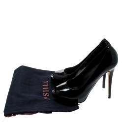 Pre Owned Le Silla Black Patent Leather Peep Toe Platform Pumps Size 38